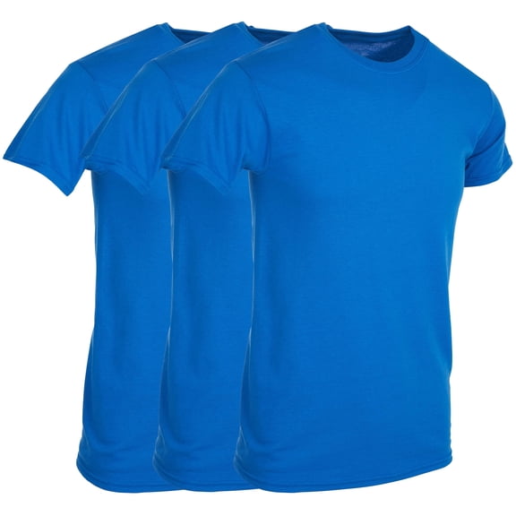 SOCKS'NBULK 3 Pack Men's Solid Colors Cotton T-Shirts Short Sleeve Lightweight Tees, Bulk (Large, Royal Blue, l)