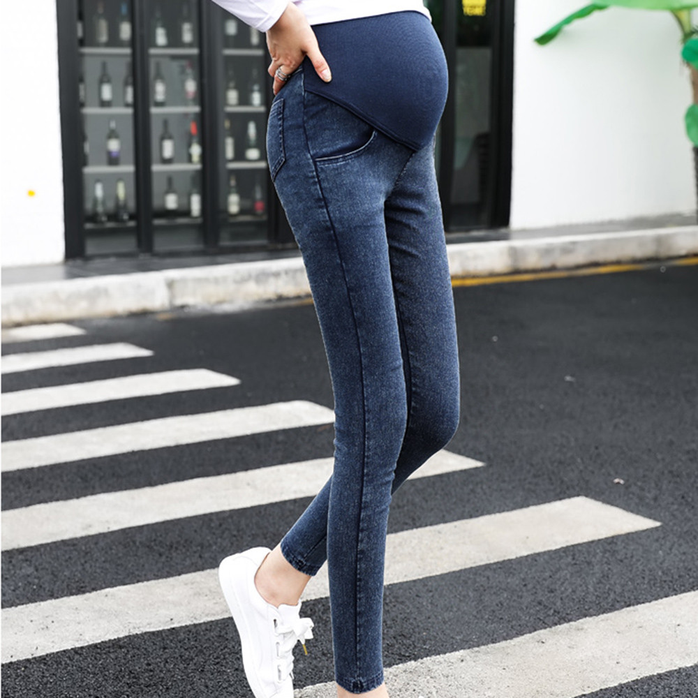 Maternity Pregnancy Skinny Trousers Jeans Over The Pants Elastic Glow ...
