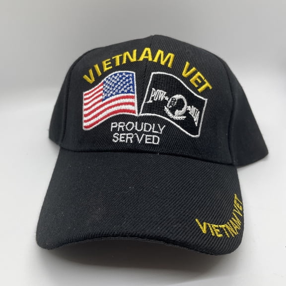 Vietnam Vet POW Mia USA POW MIA Proudly Served Black Embroider Cap CAP604D Hat