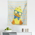 thumbnail image 1 of Cartoon Tapestry, Hipster Boho Duck Dotted Bow Cool Free Smart Geese Design, Fabric Wall Hanging Decor for Bedroom Living Room Dorm, 5 Sizes, Orange Yellow Blue, by Ambesonne, 1 of 1