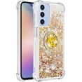 thumbnail image 3 of Case for Samsung Galaxy A15 5G, Galaxy A15 5G Liquid Case Glitter Clear TPU Cute Love Moving Quicksand Sparkle Phone Case with Stand Liquid Shockproof Cover for Samsung Galaxy A15 5G Gold YBZ, 3 of 14