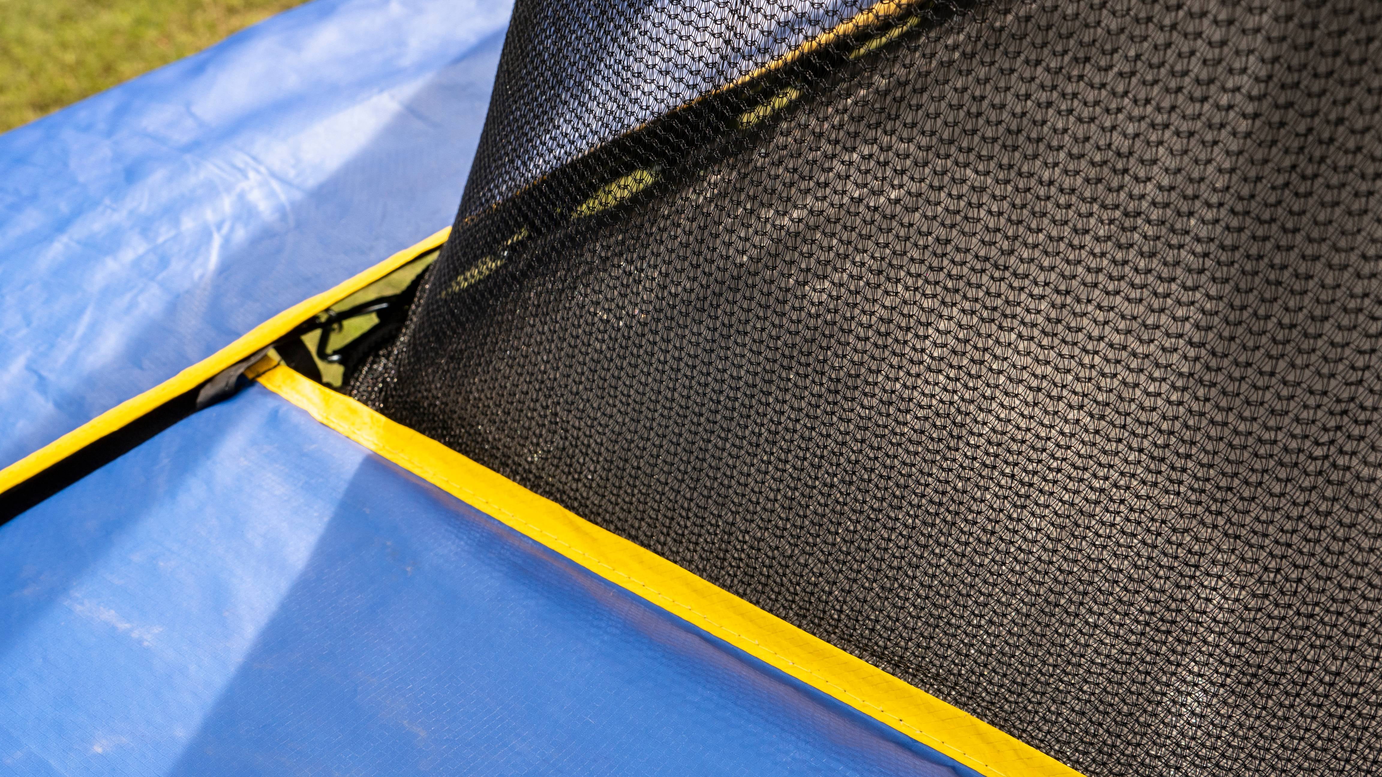 Jumpking Rectangle 10 x 14' Trampoline, with Enclosure, Blue/Yellow