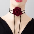 thumbnail image 4 of Collar de rosas personalizado hecho a mano, creativo, largo, DIY, gargantilla de franela FLORAL, 4 of 6