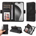 thumbnail image 1 of Funda GANGXUN para iPhone 16 Pro con diseño acolchado elegante, cuero PU, protección total y ajuste preciso, 1 of 5