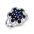 thumbnail image 2 of Primal Silver Sterling Silver Rhodium Sapphire Flower Ring, 2 of 6
