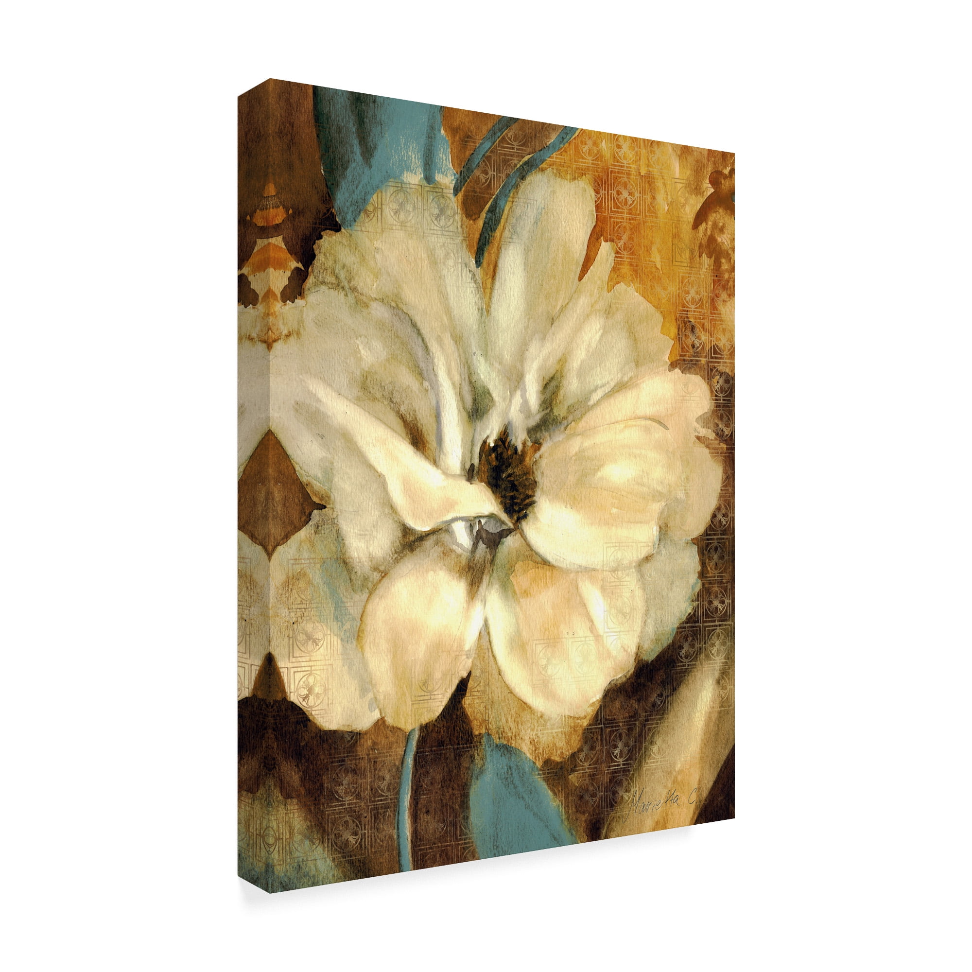Trademark Fine Art 'Cream Flower Illustrations 1' Canvas Art by Marietta Cohen Art And Design