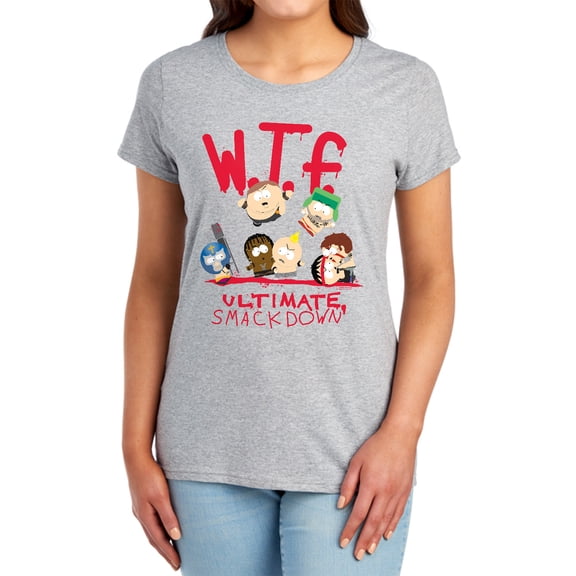 South Park WTF Ultimate Smackdown Women's T Shirt,Athletic Heather, Small