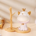 thumbnail image 4 of Decoración De Almacenamiento Estatuilla de llavero de gato de boca grande con resina de estante de madera para la habitación del hogar (blanco) Hugtrwg  Libre de BPA, 4 of 9