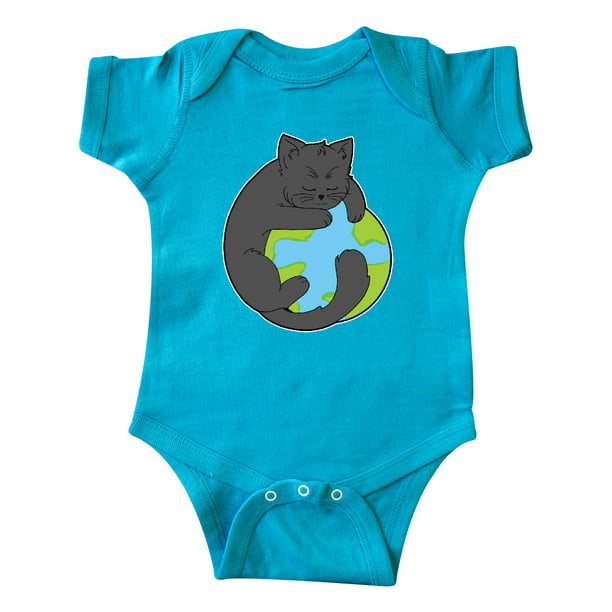 INKtastic - Black Cat Hugging the Earth Climate Change Awareness Infant ...