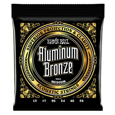 Ernie Ball Aluminum Bronze Medium Acoustic Guitar Strings (13-56)