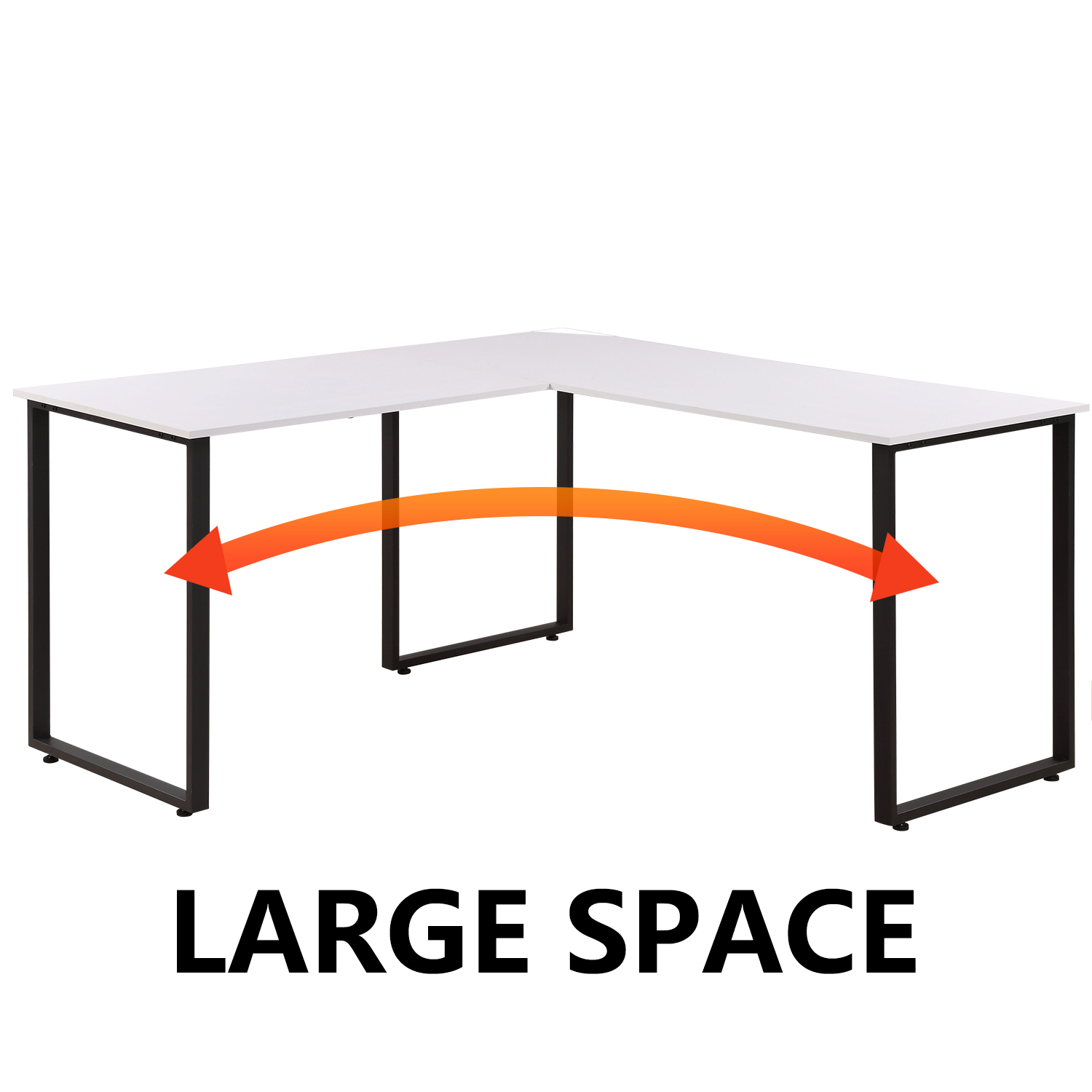 enyopro Home Office Computer Desk, 58’’ L-Shaped Corner Desk with 0.7" Thicker Tabletop, Space-Saving Workstation Table for Office Home Apartment, Sturdy Metal Frame Corner Gaming Study Table, B2257 - image 2 of 8