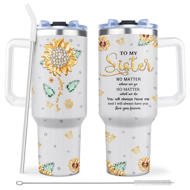 Vaso térmico Muilzon para hermanas 1.2L con asa y popote