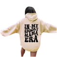 thumbnail image 3 of WEAIXIMIUNG Sweat à Capuche Rayé pour Femmes Grande Taille Manches Longues Imprimé Graphique avec Cordon de Serrage, 3 of 6