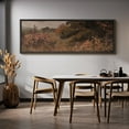 thumbnail image 6 of Large Framed Canvas Print Warm-Toned Landscape with Wildflowers and Foliage Wall Art Decorative Ready to Hang Painting for Living room Bedroom - 60"x20" Black Frame, 6 of 9