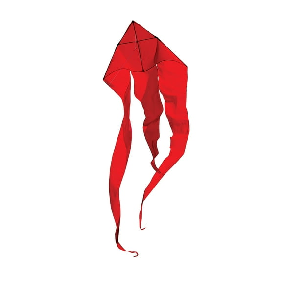 In the Breeze Kites - Red 52-inch Wave Delta - Single Line Kite - Kite Line and Bag Included - Combination of Ripstop and Taffeta Fabric