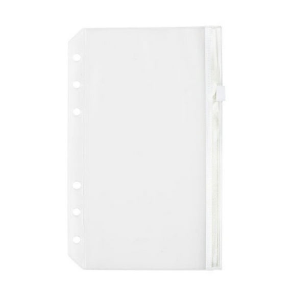 Pocket Zipper Bags 6 Ring Receipt Organizer Expense Envelopes Photo Pocket Refillable Page for Documents NotebooksTransparent zipper bag for documentsPlastic