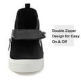 thumbnail image 4 of ​FUPPIA Girls Wedge Sneakers Fashion High Top Sneakers with Double Side Zippers Black 2 Big Kid, 4 of 7