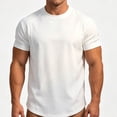 thumbnail image 2 of Oversized T Shirts for Men Vintage Basic Tees Loose Fit Crewneck Breathable Shirts Workout Cotton Tshirt Tops White, 2 of 5