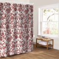 thumbnail image 5 of Farmhouse Red Bathroom Curtain 72 Inch Shower Curtain with Hooks, Vintage Flower Leaf Botanical Plant Waterproof Polyester Bath Curtain Washable Bathtub Curtain 60''x 72'', 5 of 6