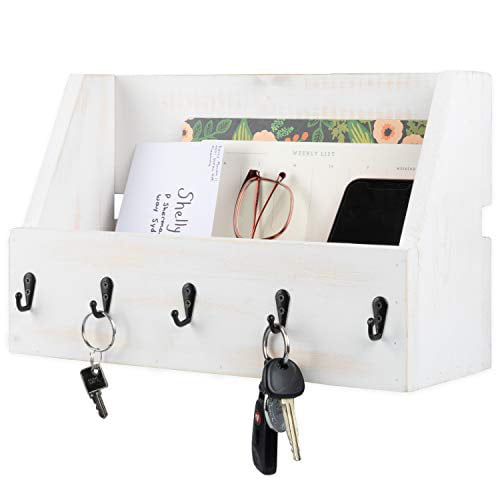 Wooden Wall Mount Mail Organizer Key, Wooden Key And Mail Holder For Wall