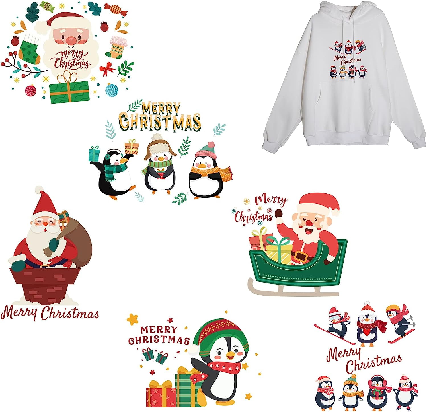 Retro Santa Printed Vinyl or HTV Bundle