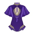 thumbnail image 5 of Aiihoo Women's Circus Trapeze Artist Cape Top with Leotard Bodysuit Purple S, 5 of 7