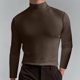 thumbnail image 1 of Blusa y camisas de cuello alto de manga larga para hombre, blusa informal de manga larga con cuello alto y elasticidad sólida para hombre., 1 of 5