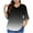 Black, variant on Aofany Plus Size Tops for Women 3/4 Ruffled Sleeve Gradient T Shirts Casual V-neck Pleated Loose Fitting Cotton Tunics