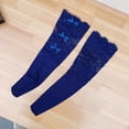 thumbnail image 3 of WTXUE Socks for Women, Women's Summer Breathable Stockings Lace Bow Cute Stockings Women's Socks, Navy, 3 of 5