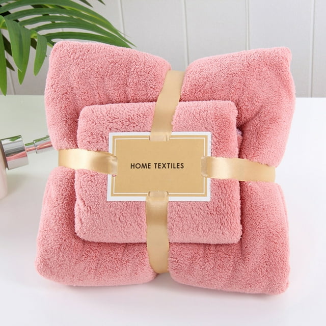 Pompotops Cotton 2 In 1 Bath Towel And Face Towel Soft-Bath Towels Set OF 2pc Clearance