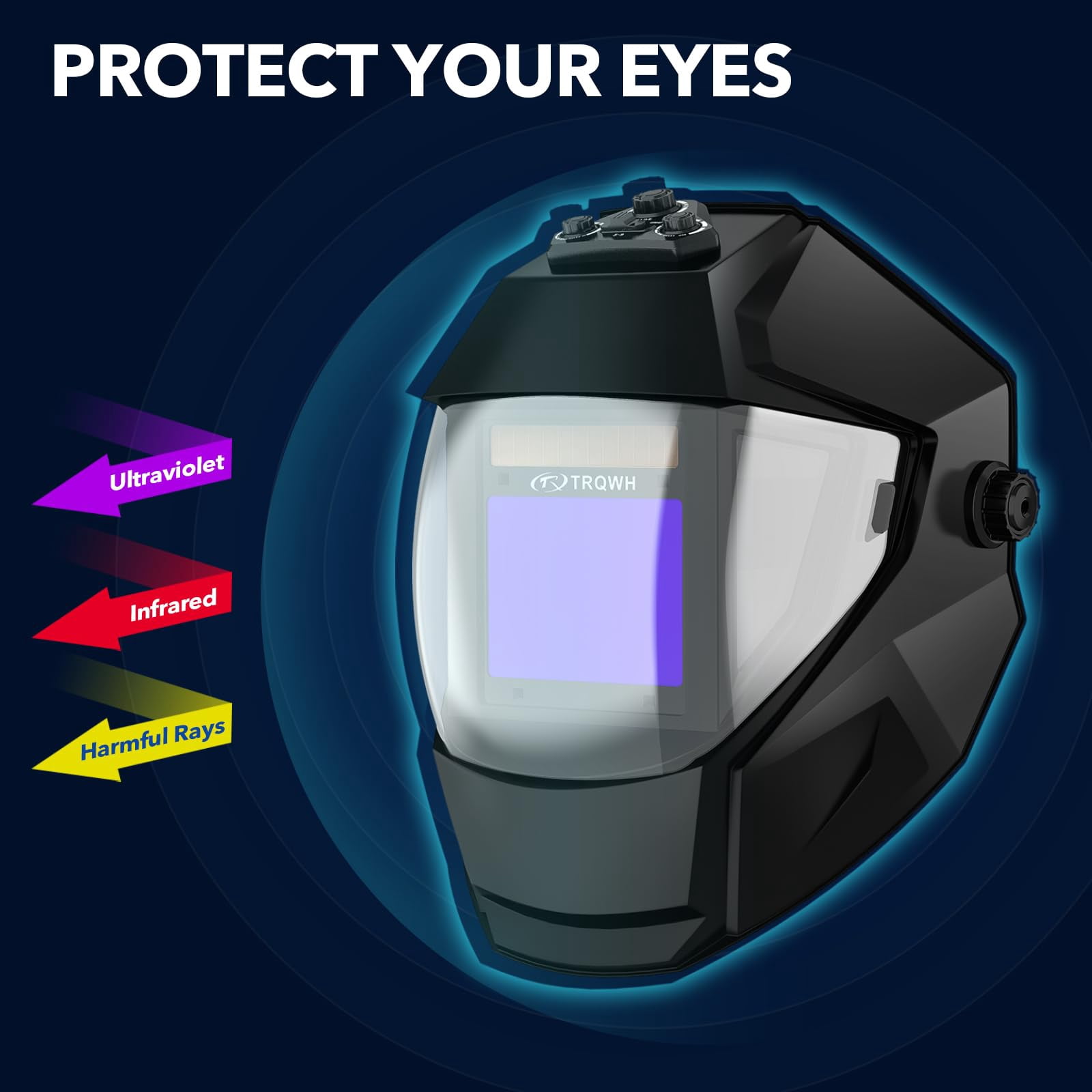 Panoramic View Welding Helmet Auto Darkening Welding Hood True Color 4 Arc Sensor Welding Mask Large Viewing 3.94" x 3.15" Wide Shade 4/5-9/9-13 Weld Helmet for TIG MIG ARC Weld