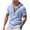 Blue, variant on Mens Short Sleeve Hoodies Lightweight Breathable Deep V Neck Hooded T-Shirt Casual Summer Cotton Linen Shirt