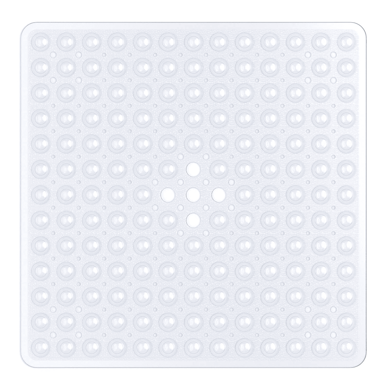 Tranquil Beauty 21 x 21 White Curved Non-Slip Shower and Bath Mats with  Suction Cups Ideal for Kids & Elderly