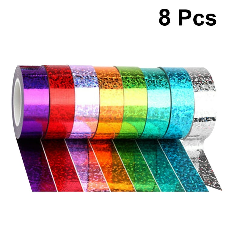 EXCEART 12 Rolls Color Pocket Tape Colored Craft Tape Holographic Washi  Tape Gradient Masking Tape Rainbow Ductape Colored Packing Tape Gift