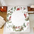 thumbnail image 5 of Castle Fairy Teens Santa Claus 4-Piece King Sheet Set: Cardinal Bird Merry Christmas Ultra Soft Decor, 5 of 7