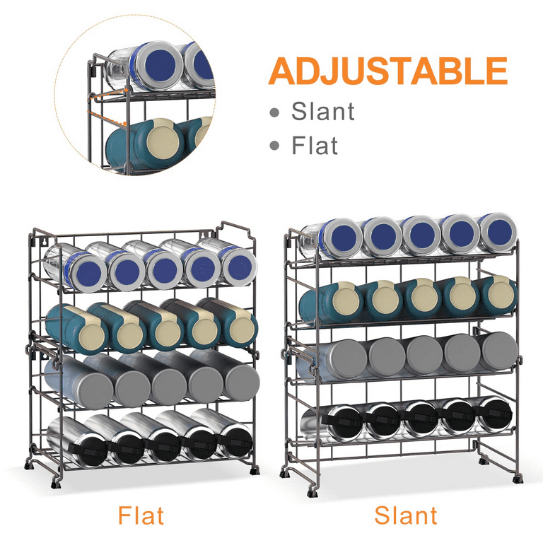 AKALOL Water Bottle Organizer For Cabinet,4 Pack Plastic Clear Stackable  Holder Storage,Pantry and Cabinet Organizer,Wine Rack/Drink Storage Stand  for