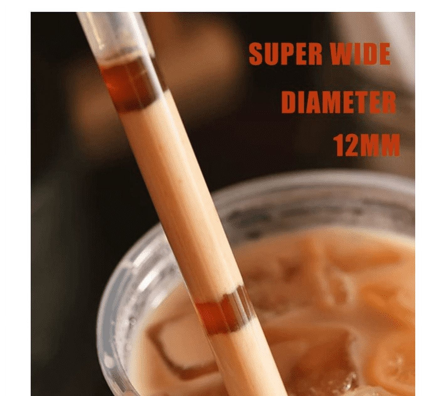 KoberrLi Straws Disposable Boba Jumbo Smoothie Milkshake 100Pcs Wide Straws  for Boba Tea Shake Drinking(9.45 Tall, 0.43 Diameter)