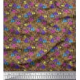thumbnail image 1 of Soimoi Poly Georgette Fabric Leaves & Bell Floral Printed Fabric 1 Yard 42 Inch Wide, 1 of 3