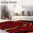 thumbnail image 2 of ODIKA 3'x5' Machine Washable Non-Slip Area Rug, Exquisite Jasper Wave Magnificent Noble Treasure High Traffic Rug with Pad, Red, 592012, 2 of 8