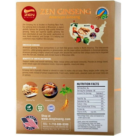 American Wisconsin Ginseng Slice (4oz/Box 4boxes) Performance & Mental Health for Men & Women