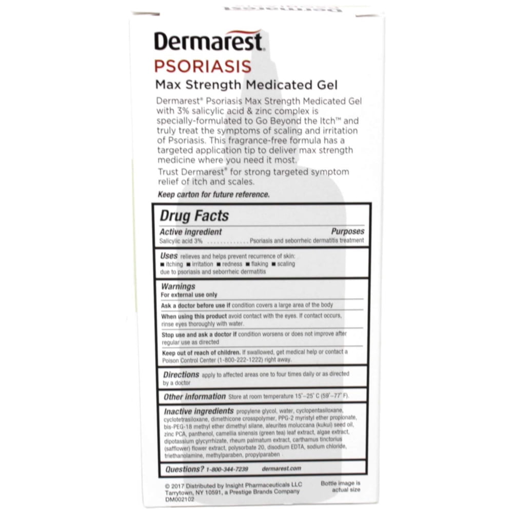 Dermarest Psoriasis Medicated Skin Treatment Gel, 4 Oz.