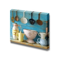 Canvas Prints Wall Art - Various Vintage Kitchen Utensils | Modern Wall Decor/Home Art Stretched Gallery Wraps Giclee Print & Wood Framed. Ready to Hang - 24" x 36"