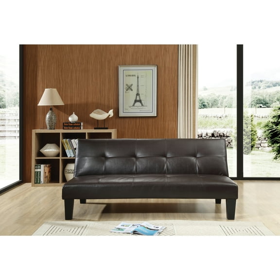 Glory Furniture Alan Faux Leather Sleeper Sofa in Cappuccino