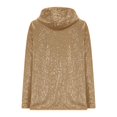 thumbnail image 7 of Women's Long Sleeve Sequin Jackets with Hoodie Open Front Sequin Cardigan Sweaters Blazer, 7 of 7
