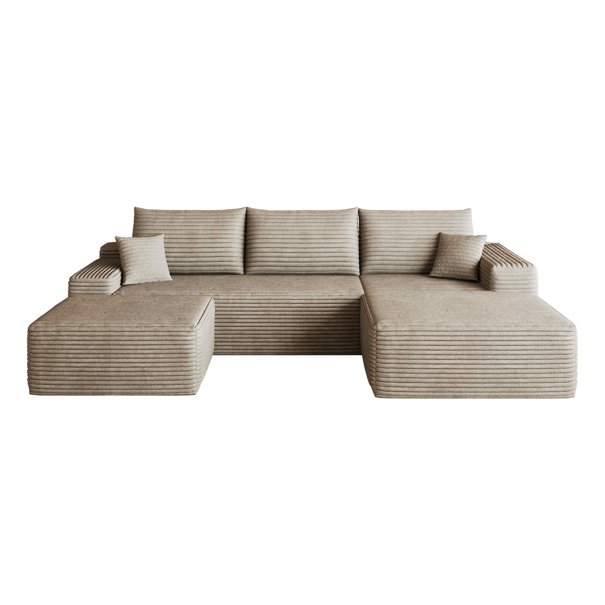 MAYEERTY 107 Inch L‑Shape Cloud Sectional Couch with Chaise, Modern Modular Deep‑Seat Sofa, Plush Corduroy Upholstered Couch, No Assembly Required for Living Room Bedroom Apartment