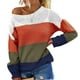 thumbnail image 5 of Jersey De Mujer, Sin Hombros, Con Contraste De Colores, Cuello Redondo Suave A Juego, Prendas De Punto Suaves Para El Hogar Para Fiestas ANGGREK Naranja S, 5 of 5