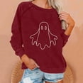 thumbnail image 2 of FDGIU Halloween Shirts for Women Women Casual Full Sleeve Round Neck Loose Blouse Printed Sweatshirt Spooky Season Graphic, 2 of 4