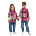 thumbnail image 3 of Eltusu Girls Plaid Shirts, Comfy Casual Long Sleeve Lapel Collar Button-Down Shirts Hot Pink Size 7-8 T, 3 of 5