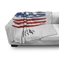 thumbnail image 3 of 4th of July Soft Flannel Fleece Throw Blanket, American Flag in Abstract Style Paintbrush Effect Stripes Happy Day, Cozy Plush for Indoor and Outdoor Use, 50" x 70", Multicolor, by Ambesonne, 3 of 6