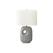 Monarch 26"H, Table Lamp, Grey Ceramic, Ivory / Cream Shade, Contemporary, Modern